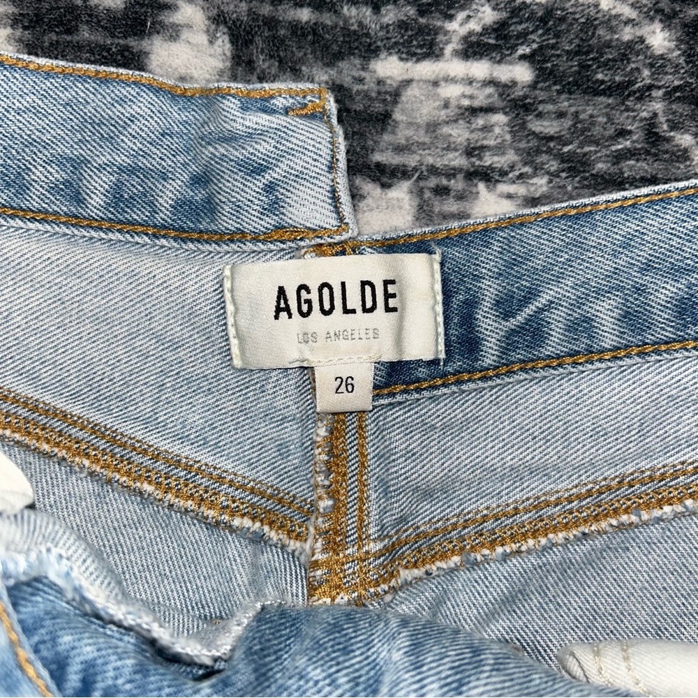 Agolde Light Blue Straight Leg Jeans - Picture 4 of 5